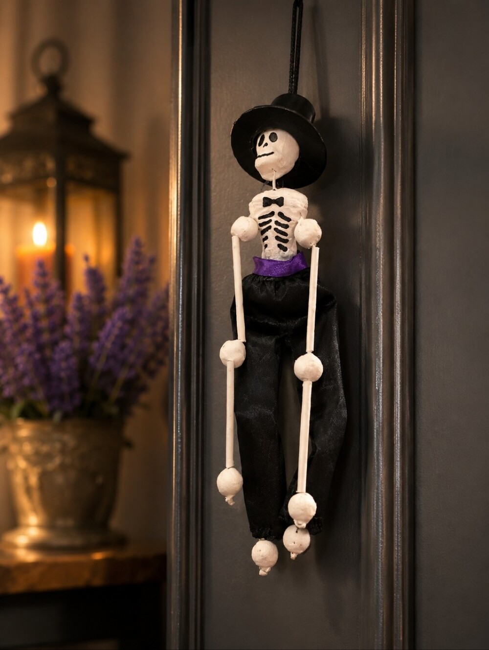 Skeleton Hanging Decoration with Black Hat